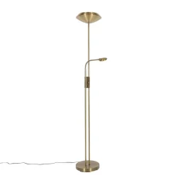 Qazqa vloerlampen fez bruin geïntegreerde led
