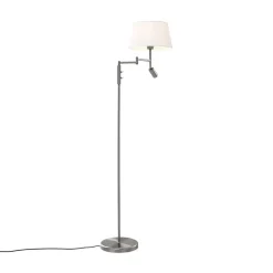 Qazqa vloerlampen ladas zilverkleurig e27