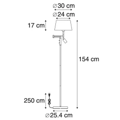 Qazqa vloerlampen ladas zilverkleurig e27