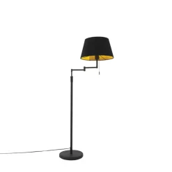 Qazqa vloerlampen ladas zwart e27