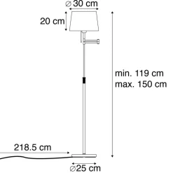 Qazqa vloerlampen ladas zwart e27