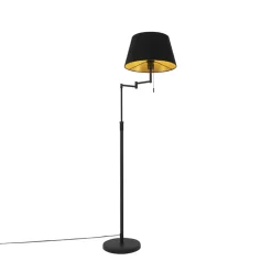 Qazqa vloerlampen ladas zwart e27