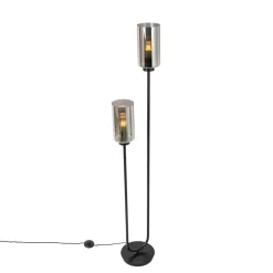 Qazqa vloerlampen laura grijs e27