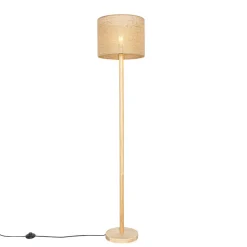 Qazqa vloerlampen mels crème e27