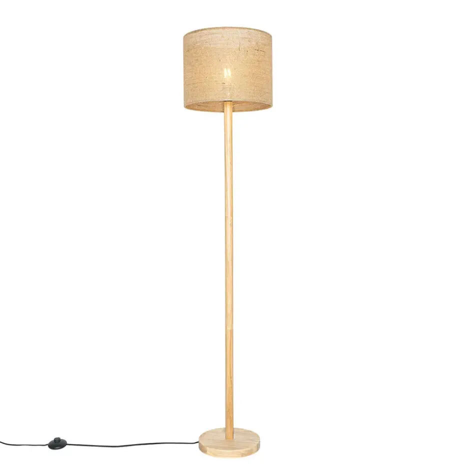 Qazqa vloerlampen mels crème e27