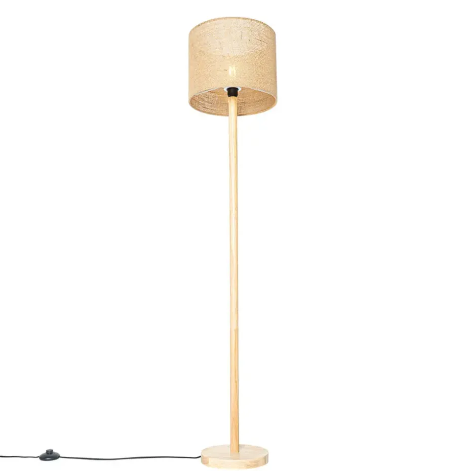 Qazqa vloerlampen mels crème e27