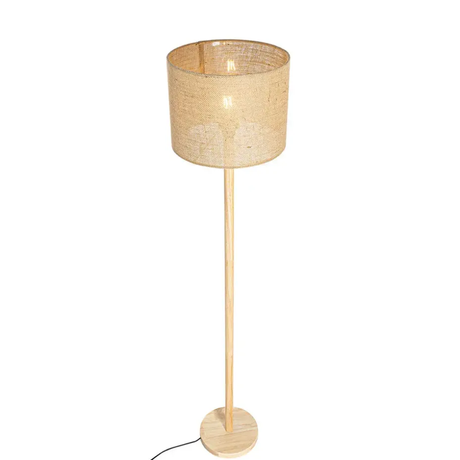 Qazqa vloerlampen mels crème e27