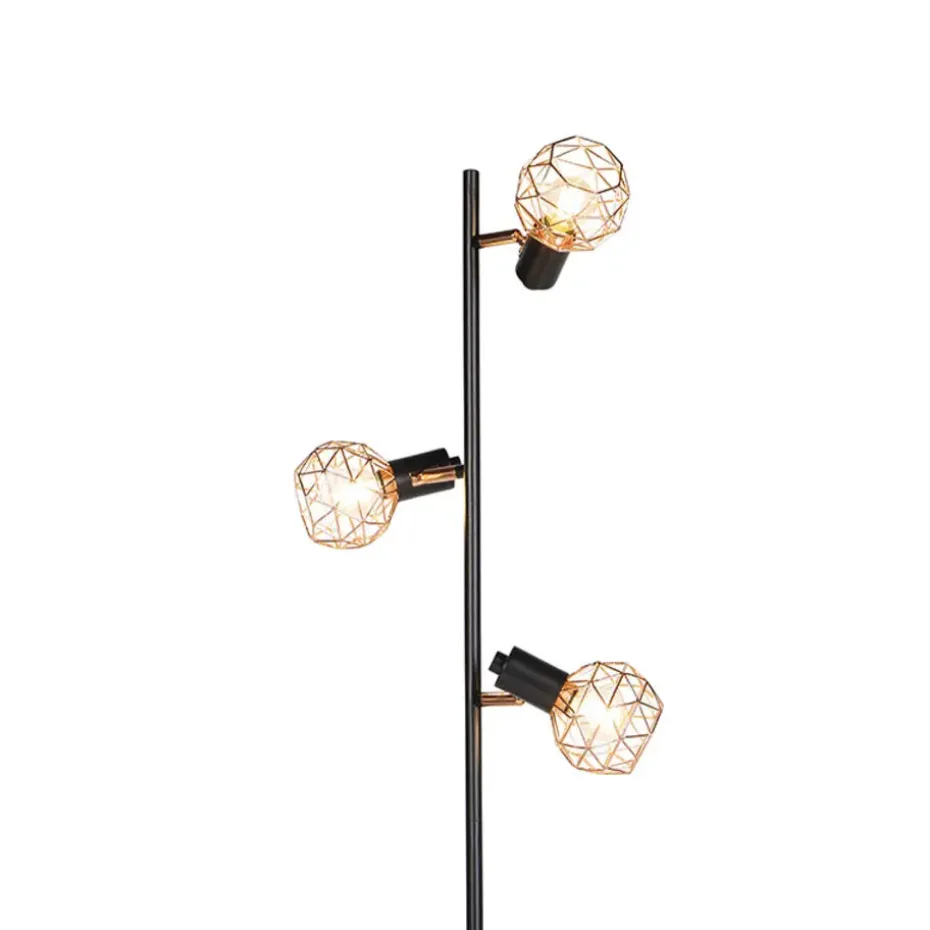 Qazqa vloerlampen mesh bruin e14