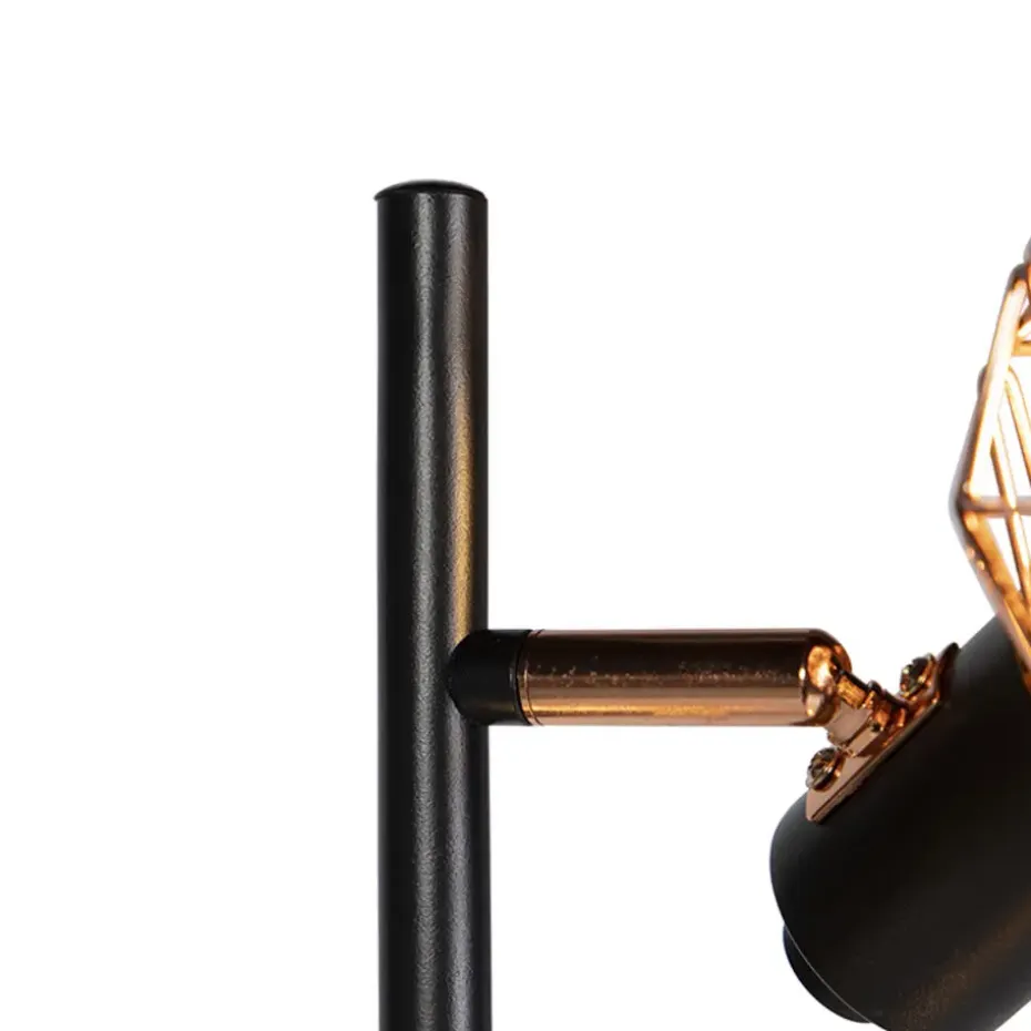 Qazqa vloerlampen mesh bruin e14