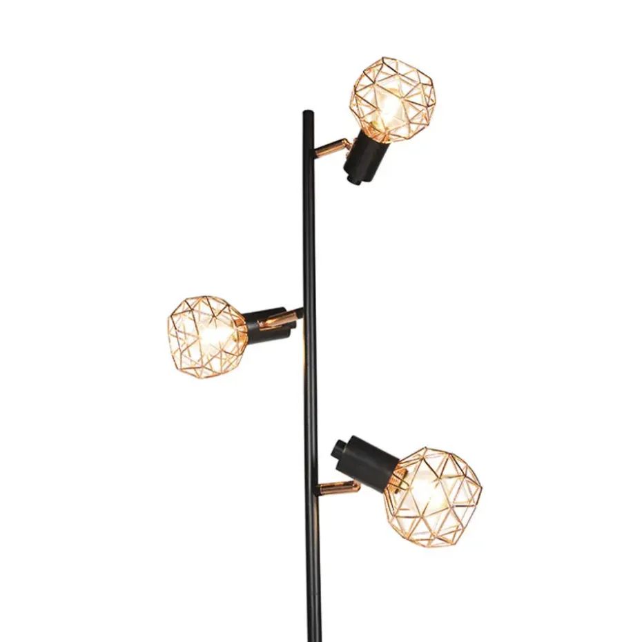 Qazqa vloerlampen mesh bruin e14