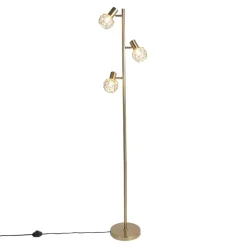 Qazqa vloerlampen mesh goudkleurig e14