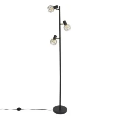 Qazqa vloerlampen mesh goudkleurig e14