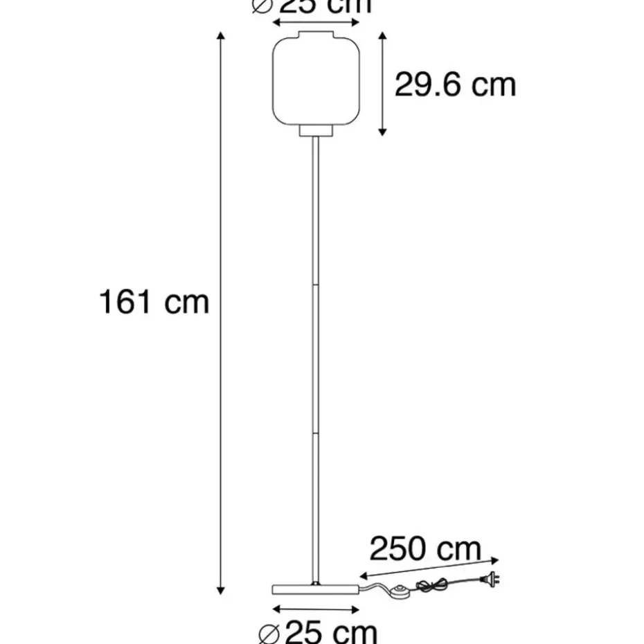 Qazqa vloerlampen qara beige e27