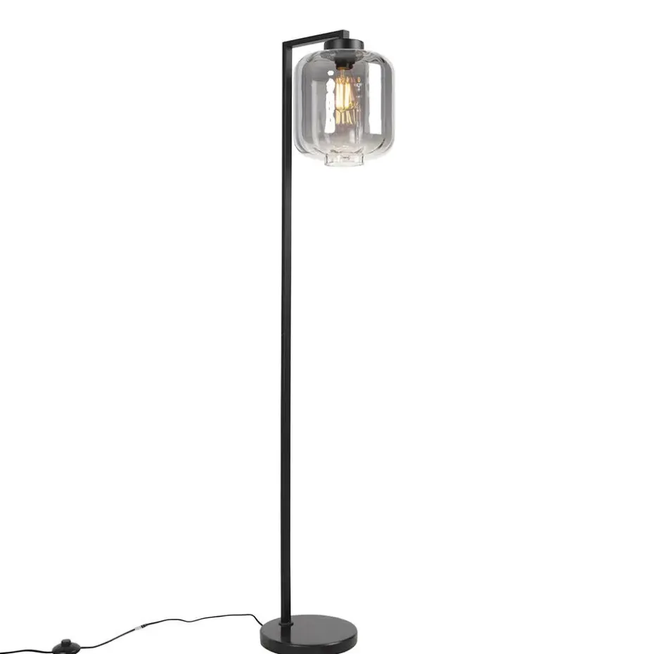 Qazqa vloerlampen qara zwart e27