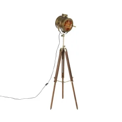 Qazqa vloerlampen radient bruin e27