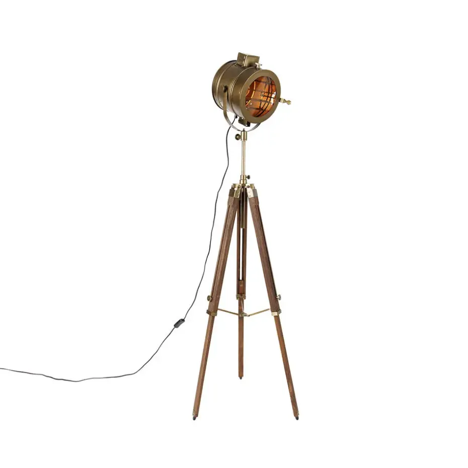 Qazqa vloerlampen radient bruin e27