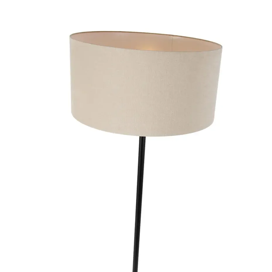 Qazqa vloerlampen simplo stof zwart e27