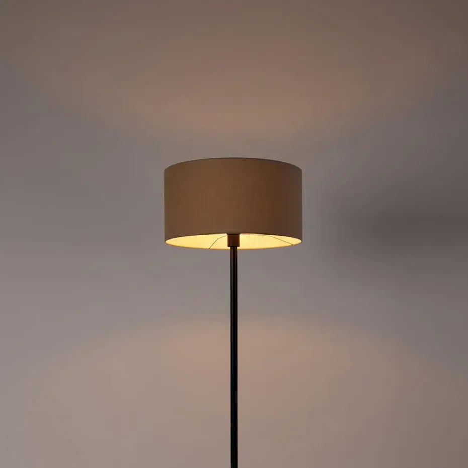 Qazqa vloerlampen simplo stof zwart e27