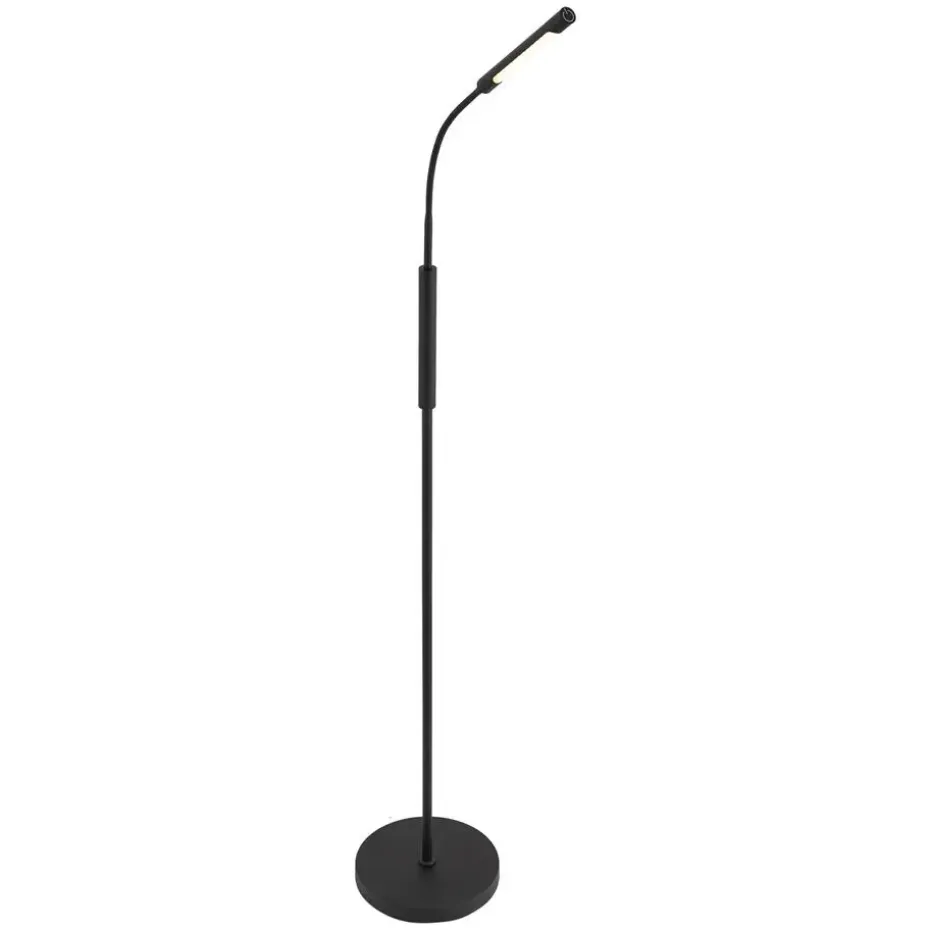 Qazqa vloerlampen statler zwart geïntegreerde led