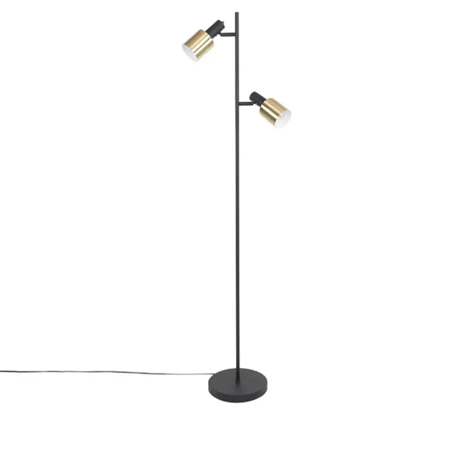 Qazqa vloerlampen stijn goudkleurig e27