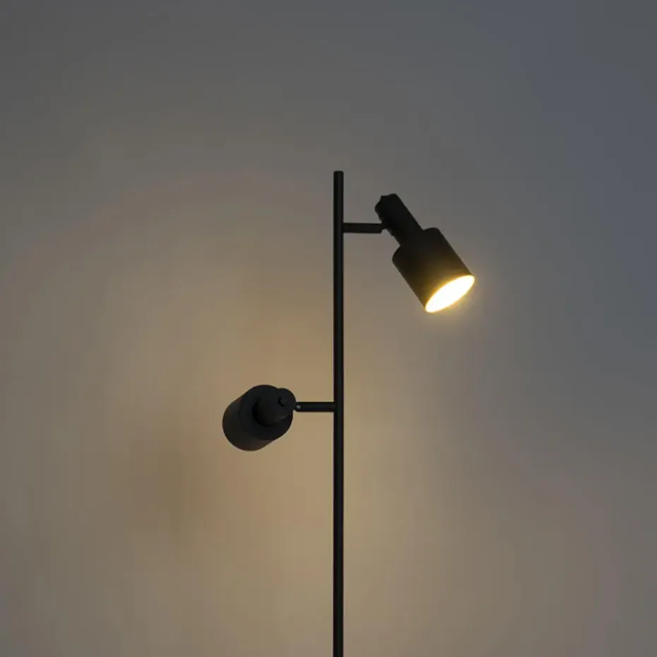 Qazqa vloerlampen stijn zwart e27