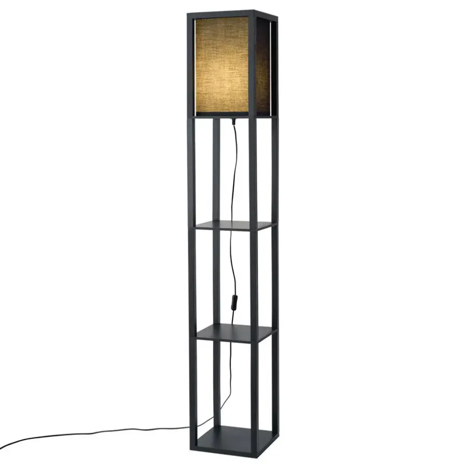 Qazqa vloerlampen stojan zwart e27