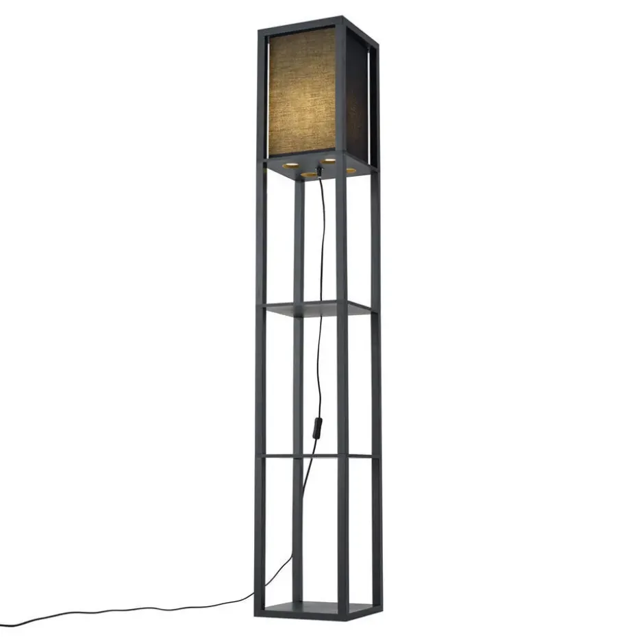 Qazqa vloerlampen stojan zwart e27