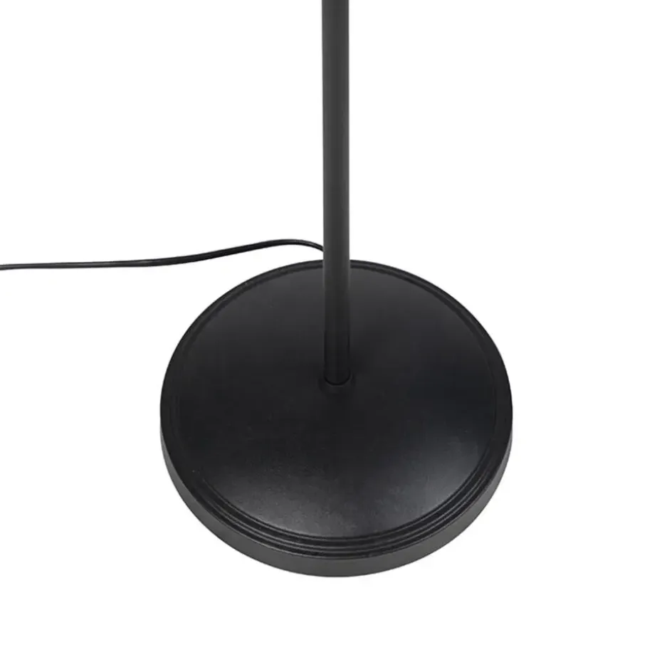 Qazqa vloerlampen tommy zwart e14