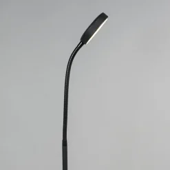 Qazqa vloerlampen trax zwart geïntegreerde led