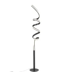 Qazqa vloerlampen twisted fl zwart geïntegreerde led