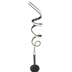 Qazqa vloerlampen twisted fl zwart geïntegreerde led
