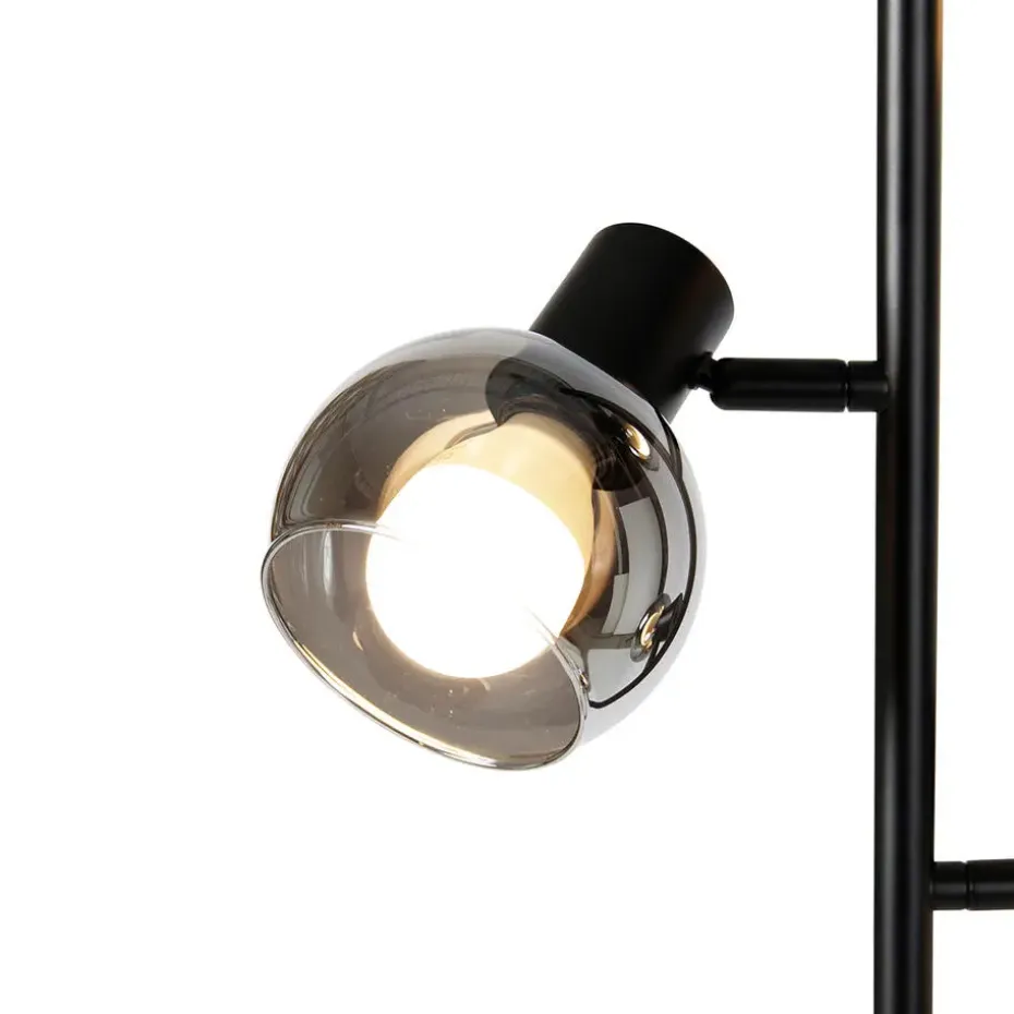 Qazqa vloerlampen vidro zwart e14
