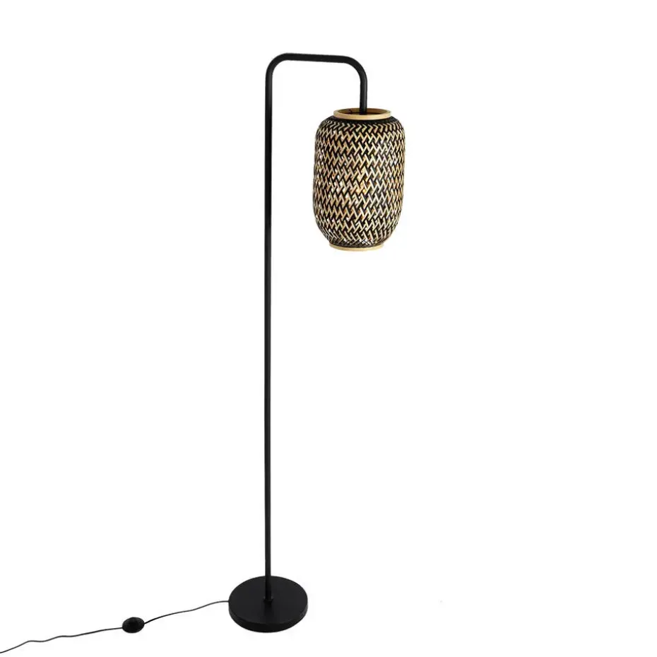 Qazqa vloerlampen yvonne zwart e27