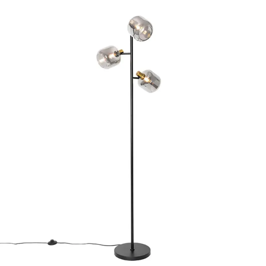 Qazqa vloerlampen zuzanna grijs e14