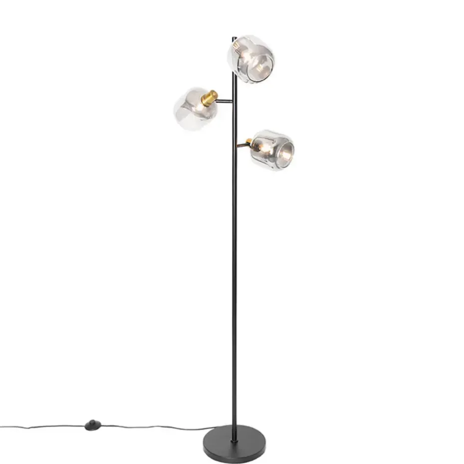 Qazqa vloerlampen zuzanna grijs e14