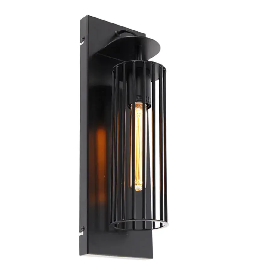 Qazqa wandlampen balenco wazo zwart e27