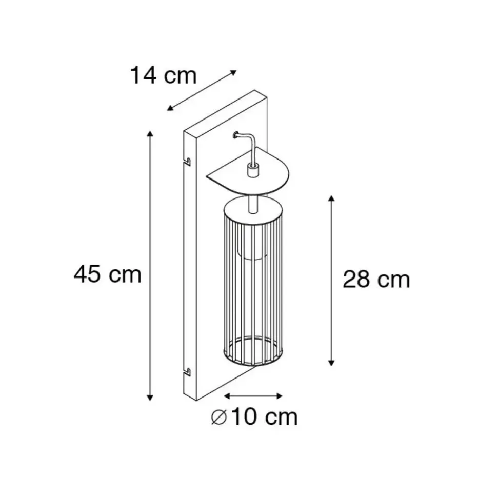 Qazqa wandlampen balenco wazo zwart e27