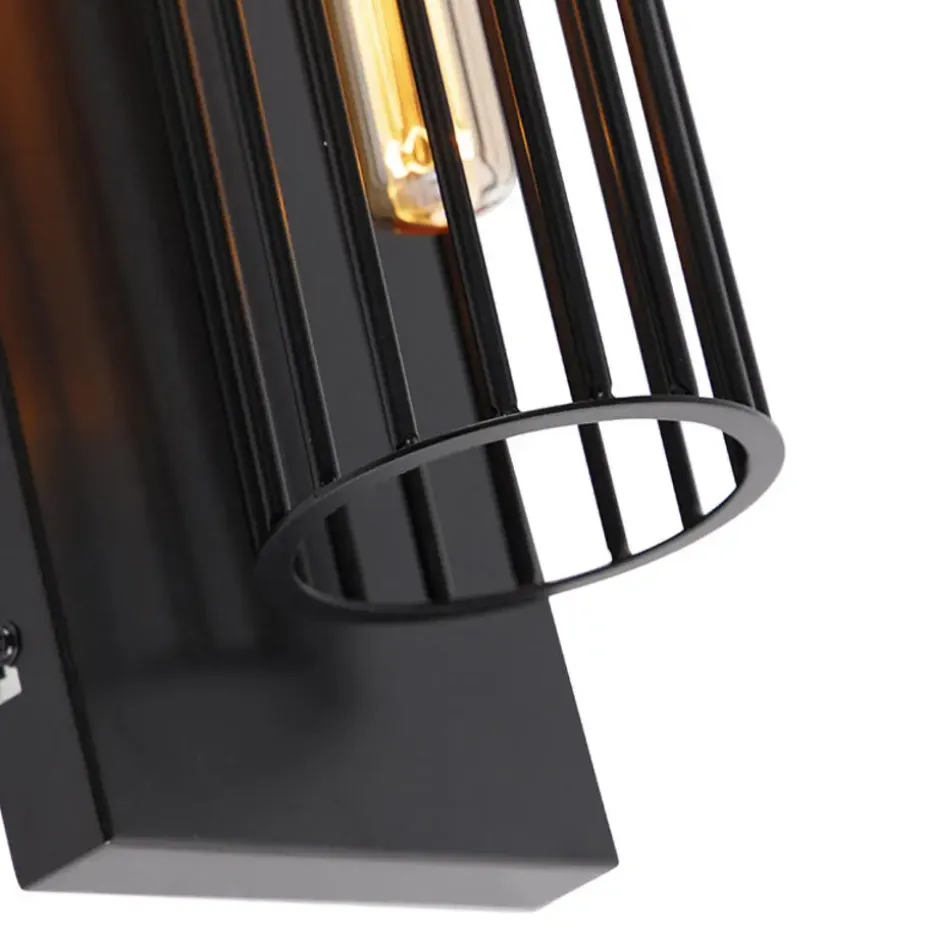 Qazqa wandlampen balenco wazo zwart e27