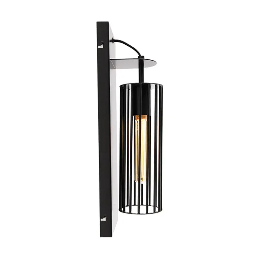 Qazqa wandlampen balenco wazo zwart e27