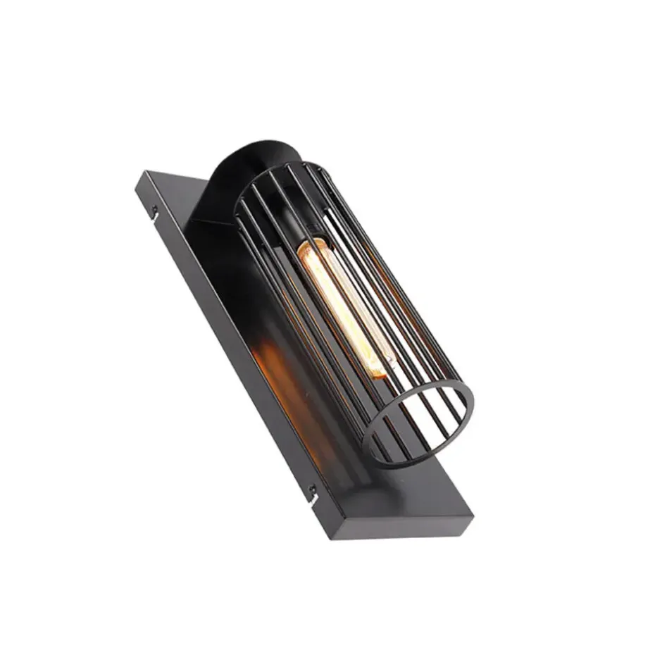 Qazqa wandlampen balenco wazo zwart e27