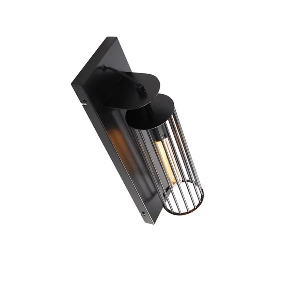 Qazqa wandlampen balenco wazo zwart e27
