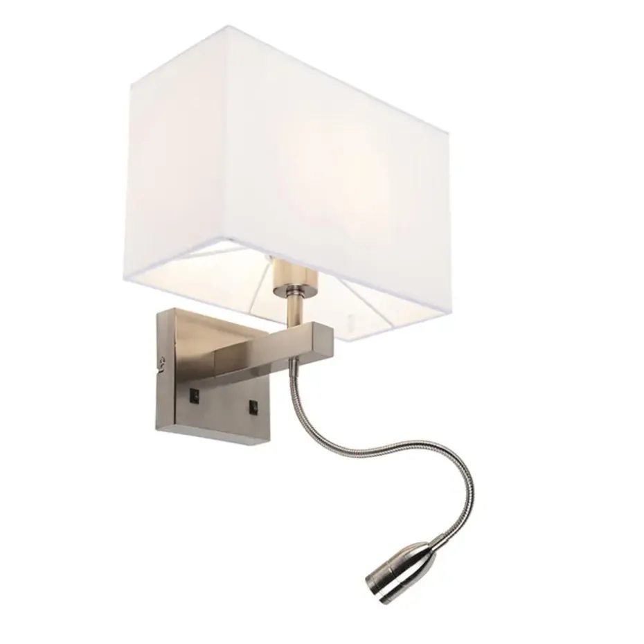 Qazqa wandlampen bergamo wit e27
