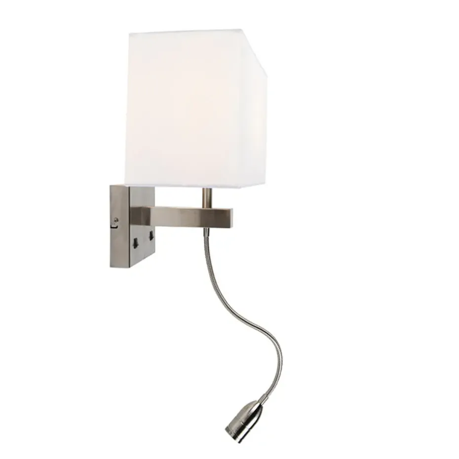 Qazqa wandlampen bergamo wit e27