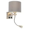 Qazqa wandlampen brescia combi grijs e27