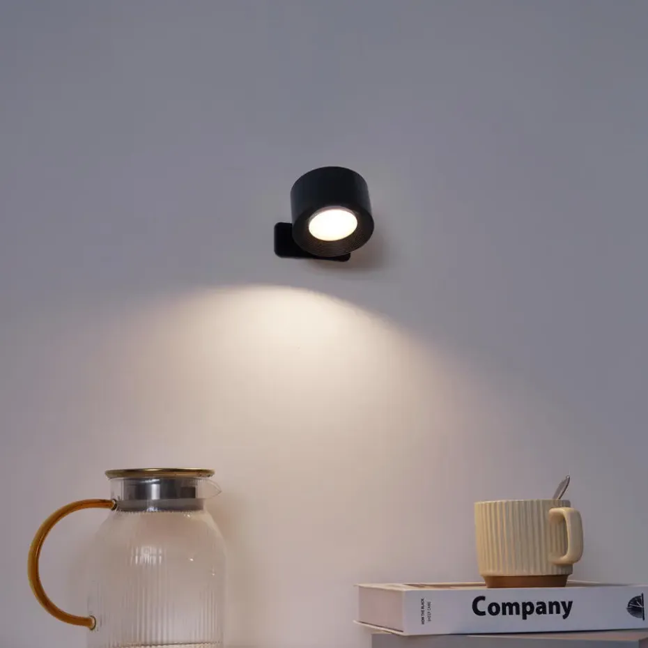 Qazqa wandlampen bright zwart geïntegreerde led