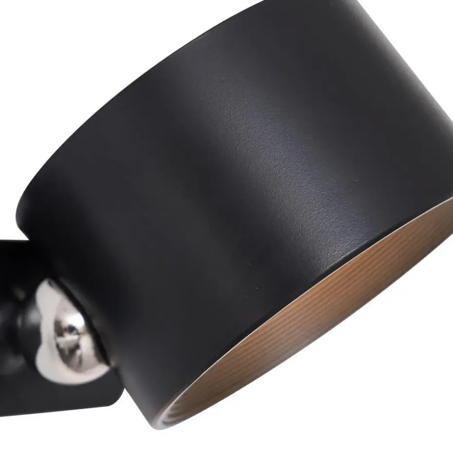 Qazqa wandlampen bright zwart geïntegreerde led
