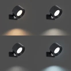 Qazqa wandlampen bright zwart geïntegreerde led