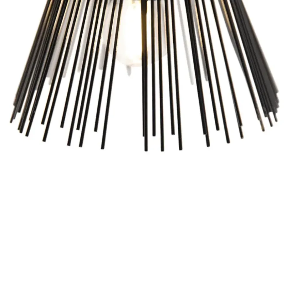 Qazqa wandlampen broom zwart e27