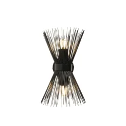 Qazqa wandlampen broom zwart e27