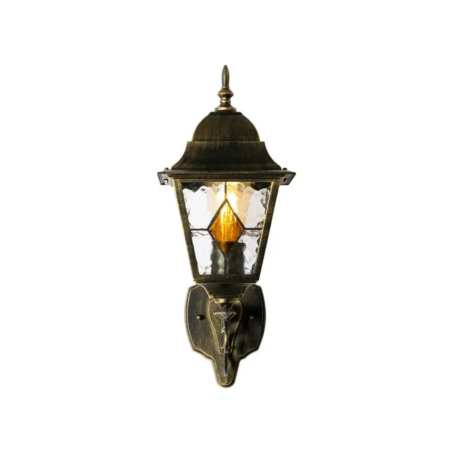 Qazqa wandlampen buiten antigua goudkleurig e27